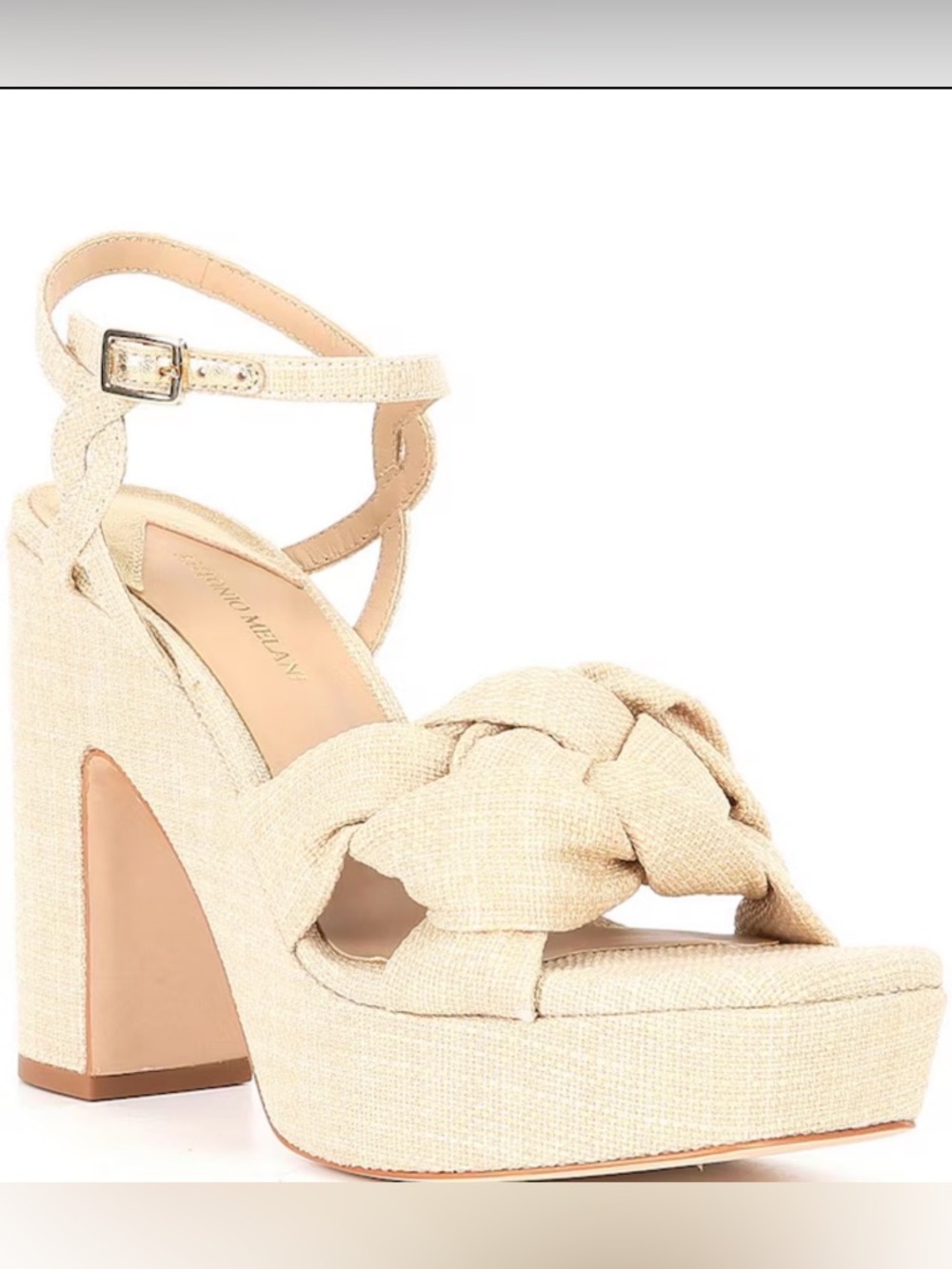 ANTONIO MELANI Mya Linen Braided Platform Dress Sandals NWOB - Picture 2 of 6